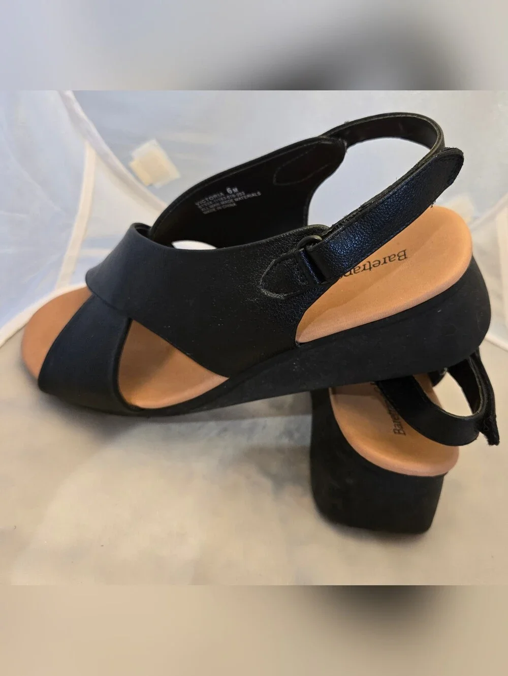 BareTraps Black Velcro Slingback Sandals